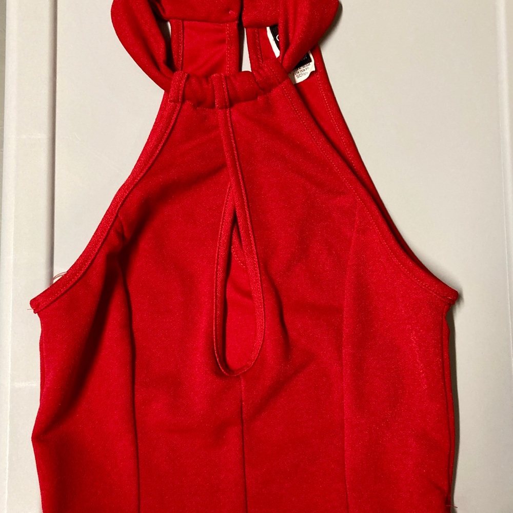 Red Halter Crop Top